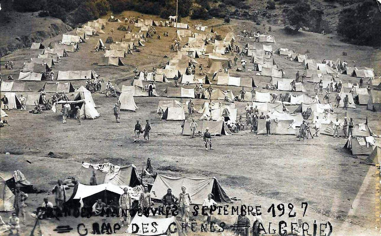Camp des Chenes - Blida - Gorges Chiffa - Manoeuvres - 1927.jpg
